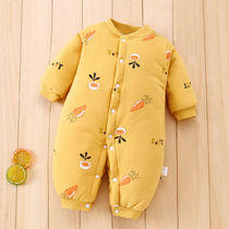 Newborn baby one-piece clothes autumn and winter cotton padded cotton clothes set baby warm children winter clothes out
