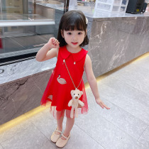  Girls summer dress 2021 new princess dress female baby gauze skirt childrens western style childrens skirt summer tide