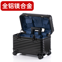 All aluminum alloy photography trolley case luggage suitcase toolbox upper opening cover password red wine female male