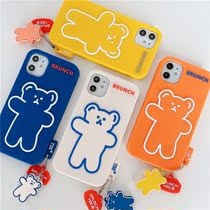 Cartoon silicone bear Apple 13Promax phone case XR for iPhone11 12 Xs soft case 78Plus