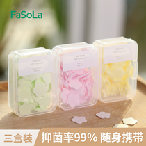 Portable hand washing tablets Soap paper Student children disposable carry-on travel mini petal soap tablets boxed