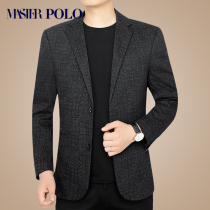 American Paul black suit men Spring and Autumn Winter new business leisure middle-aged men single western coat high-end dress