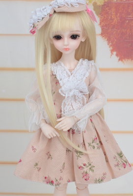 taobao agent BJD doll SD doll doll clothing 1/4 points of floral lace b -neck dress（Can customize size）