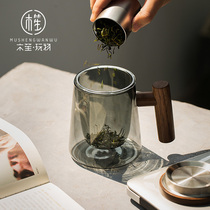 Japanese tea water separation glass home ins Wind tea cup office flower tea cup tea ceremony Cup men with lid