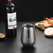 Rogis double layer 304 stainless steel vacuum beer cup creative red wine glass 2-pack desktop cup Mens and womens thermos