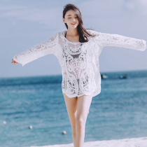 Bikini blouse Women summer seaside resort hot spring swimsuit coat mesh gauze single piece can be put into the water sunscreen beach outside