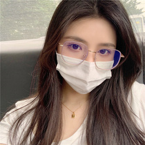 Anti-Blue Ray anti-radiation myopia glasses female big frame plain face small can be equipped with degree Korean version of Chao Net red eyes male