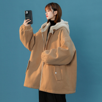 Japanese winter woolen coat female design sense niche Harajuku wind cotton-padded clothes oversize cotton coat 2021 New