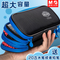 Chenguang 2020 new popular large capacity pen bag Boys Primary School students with stationery bag Junior High School canvas pen box men cool simple canvas pencil box boys three layer stationery box