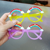 Childrens Eye Frames Girl Cute Cartoon Rainbow Styling Decorative Frames Baby Photo Cute Kid Toy Glasses