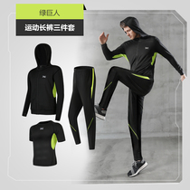 Fitness Room Sports Suit Mens Summer Tight Running Clothes Winter Basketball Equipment Night Run Training Morning Running Suit