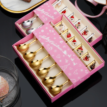 Christmas stainless steel tableware spoon creative ins gift set coffee mixing spoon cute dessert spoon gift woman