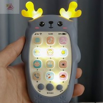 Baby music mobile phone toys boys and girls can bite tooth rubber story machine baby 0-1-2 years old simulation 3 phone puzzle