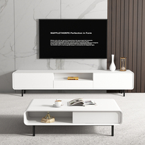 Nordic light luxury TV cabinet Modern simple living room small household coffee table TV cabinet combination rock floor cabinet