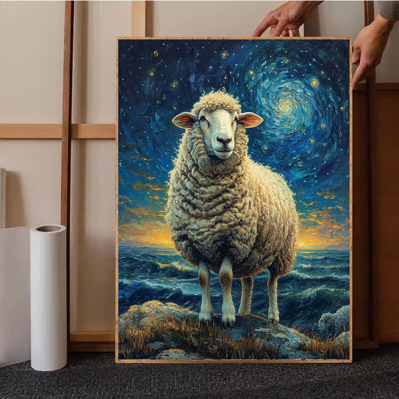 羊　油彩画 O1CN018S9bqV1UyRFSH2blR_!!