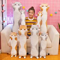 Manufacturer wholesale strip cat paparazzi sloth sleeping with pillow womans heart doll cute kitty cuddle pillow plush toy