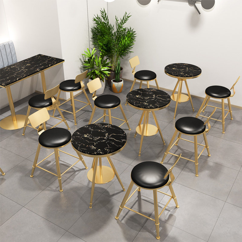 Nordic table and chairs three suite balcony small coffee table table table coffee shop milk tea shop table and chair combination simple marble
