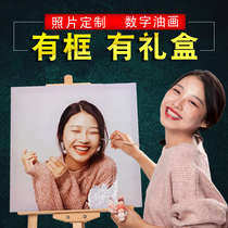 Digital oil painting diy custom character photo filling coloring Hand-painted hand-painted portrait coloring oil painting