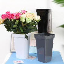 Plastic raised flower barrel black dry flower flower barrel flower pot flower decorated barrel white positive square type waking flower barrel floral