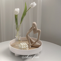 chic fun * ins same tray ornaments Nordic home decoration scented candle storage tray desktop storage tray