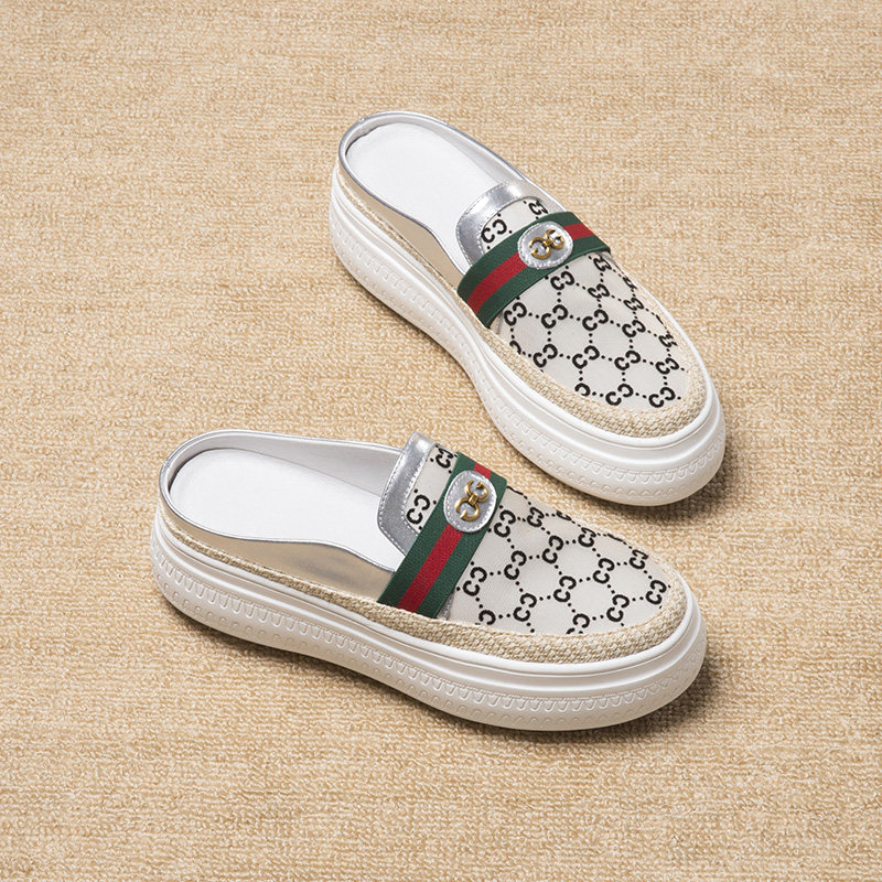 French designer original bag head half slippers women wear cool drag thick bottom wave pastry mesh mesh inside the increase sandals