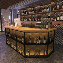 Retro industrial style Restaurant bar corner bar BARBECUE Restaurant shop Commercial wrought iron cash register counter with lights customization