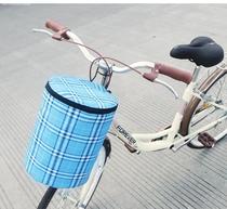Folding bicycle cloth basket front basket with cover waterproof canvas hanging blue basket skateboard electric car front pocket