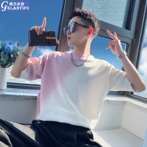 Summer yuppies Heavy-pound T-shirts Tide Cards Superior half sleeves 2022 New mens clothes Short sleeves Fried Street Compassionate