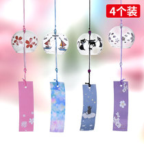 Japanese style wind chimes door hanging glass pendant small Bell balcony and wind living room creative cherry blossom outdoor gift