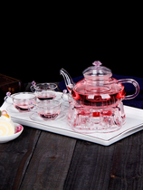 2021 Household high temperature resistant glass tea set Flower teapot i Make black tea candle heating teacup British under
