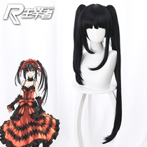 Master date battle III Shizaki Mad three black tiger mouth clip double ponytail cos anime wig GS-