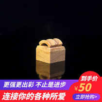Wood grain stone tile button octopus printed face 2 5 cm antique tile When seal stone seal engraving seal stone pure hand