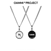 OAMMI Original Design Tide brand constellation pendant titanium steel necklace for men and women hip hop coin Valentines Day gift