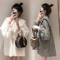 Maternity Spring Dress Set Fashion Net Red New Year's New Skirt Korean Plaid Jacket Autumn and Winter Dress
