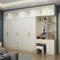 Simple modern economical wardrobe Home bedroom assembly plate with dresser one-piece wooden flat open large wardrobe