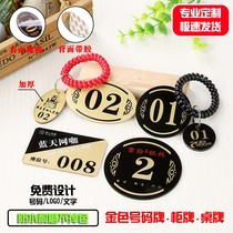 Number plate digital hand card restaurant spicy hot call number plate with clip storage bag number storage key card sticker customization