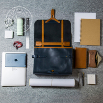 LeWhisper handmade first layer cowhide designer minimalist version multi-function commuter briefcase men and women