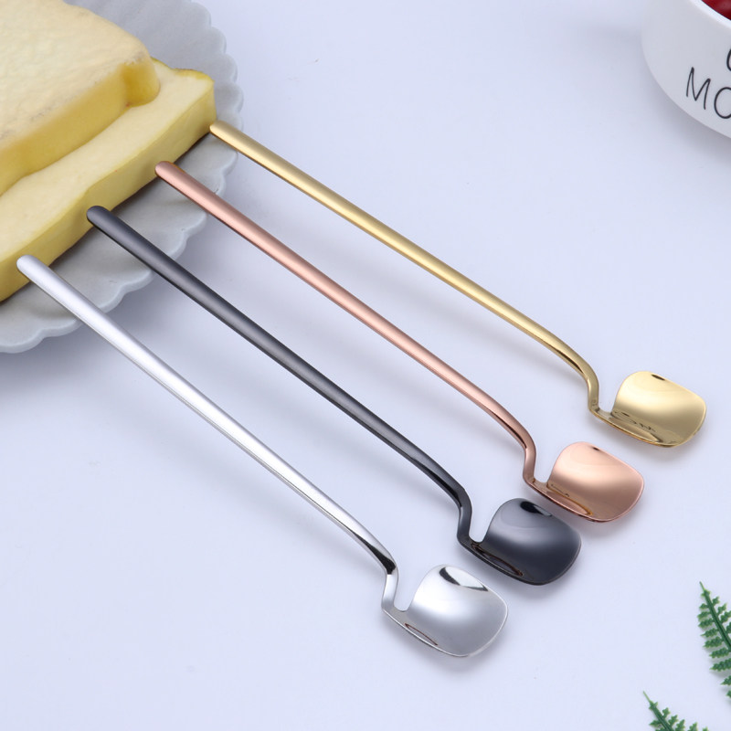 304 stainless steel hanging cup coffee spoon creative stir hanging side spoon dessert spoon milk tea spoon hanging cup spoon small spoon
