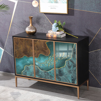 New Chinese porch cabinet modern light luxury style dining side cabinet simple door living room decoration glass cabinet home storage shoe cabinet
