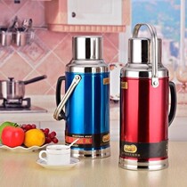Stainless steel shell hot water bottle household long-term thermal insulation water bottle student dormitory large-capacity glass inner warm bottle