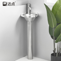 304 stainless steel wash basin toilet floor type triangle face wash basin small apartment angle column Basin