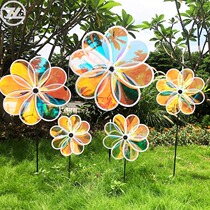 Pastoral style kindergarten colorful windmill colorful colorful transparent Villa scenic area decoration outdoor rotating childrens toys
