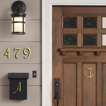 House number European-style copper house number room copper custom high-end hotel household metal number plate Brass