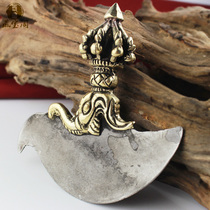Tibetan tantric ritual vessels: pure bronze handmade nine-stranded knives vajra pestles nine-cobalt moon sword tools
