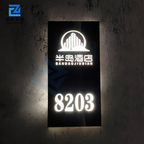 Creative acrylic LED luminous house number KTV foot bath Hotel hotel box club room with light house number custom
