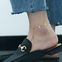 Chow Tai Fook Huanmei love letter anklet female summer 2021 new tide ins cold wind 18k gold fairy gas