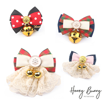 Princess series Yellow rabbit Rabbit dog bow tie Cat bell collar bow Pet jewelry
