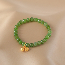 Mr. He Mr. He Natural and Tian Yuanyu Handstring Femininity Temperament Retro Style Jade Liulian Fluffy Pendant Advanced Sensation Bracelet