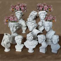Resin Imitation Plaster David Makeup Pen Holder Avatar Vase Figure Flowers Inserts Multi-Meat Plant Flower Pot cylinder Fine Arts Supplies