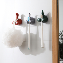 Ultra Cute Cartoon Toothbrush Rack Creative Children Suction Wall Type Toothbrush Hanger Free of perforated multipurpose hook plug fixer